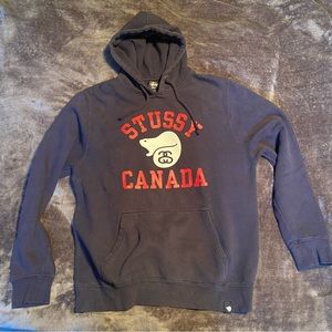 Stussy Canada Running the North Hoodie Mens Large Navy blue